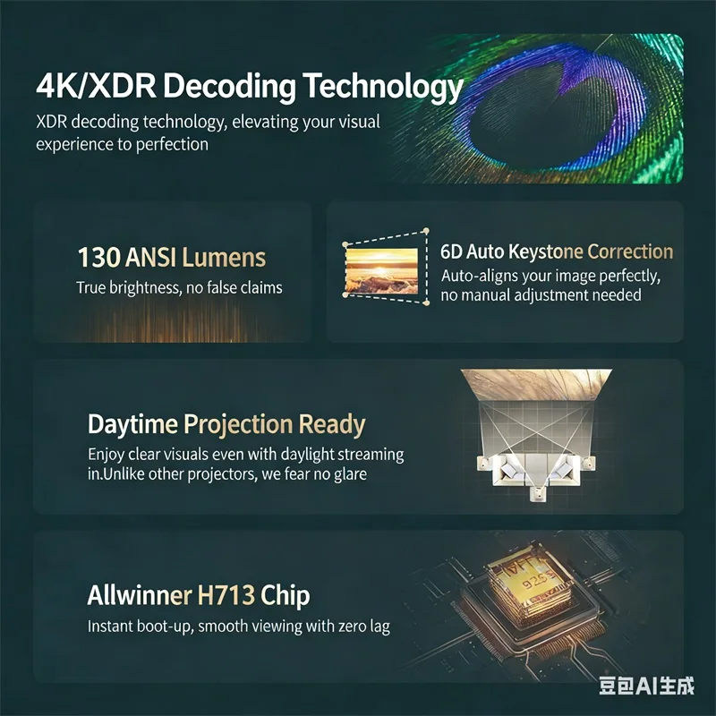 미니 스마트 프로젝터 X8 Max 4K 초고화질 블루투스 듀얼 주파수 2.4G/5G 160ANSI 720P 홈 시네마 야외 프로젝터