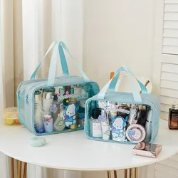 Dry Wet Separation Handheld Toiletries Bag Pacha Dog Travel Transparent Makeup Bag  Portable Double-layer Waterproof
