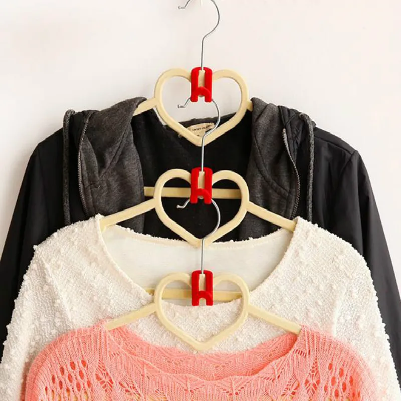 10pcs Home Creative New Mini Flocking Clothes Hanger Flocking Holder Mini Anti-Clip Hook Color randomly