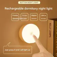 New dormitory night light bedside light learning desk lamp eye protection charging energy-saving button magnetic student light w