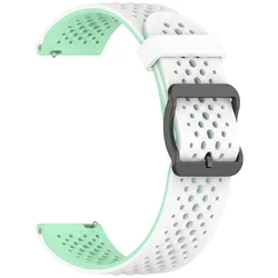 Silicone Strap Band for Smartwatches - 22mm/20mm Variety (White Duck Green)