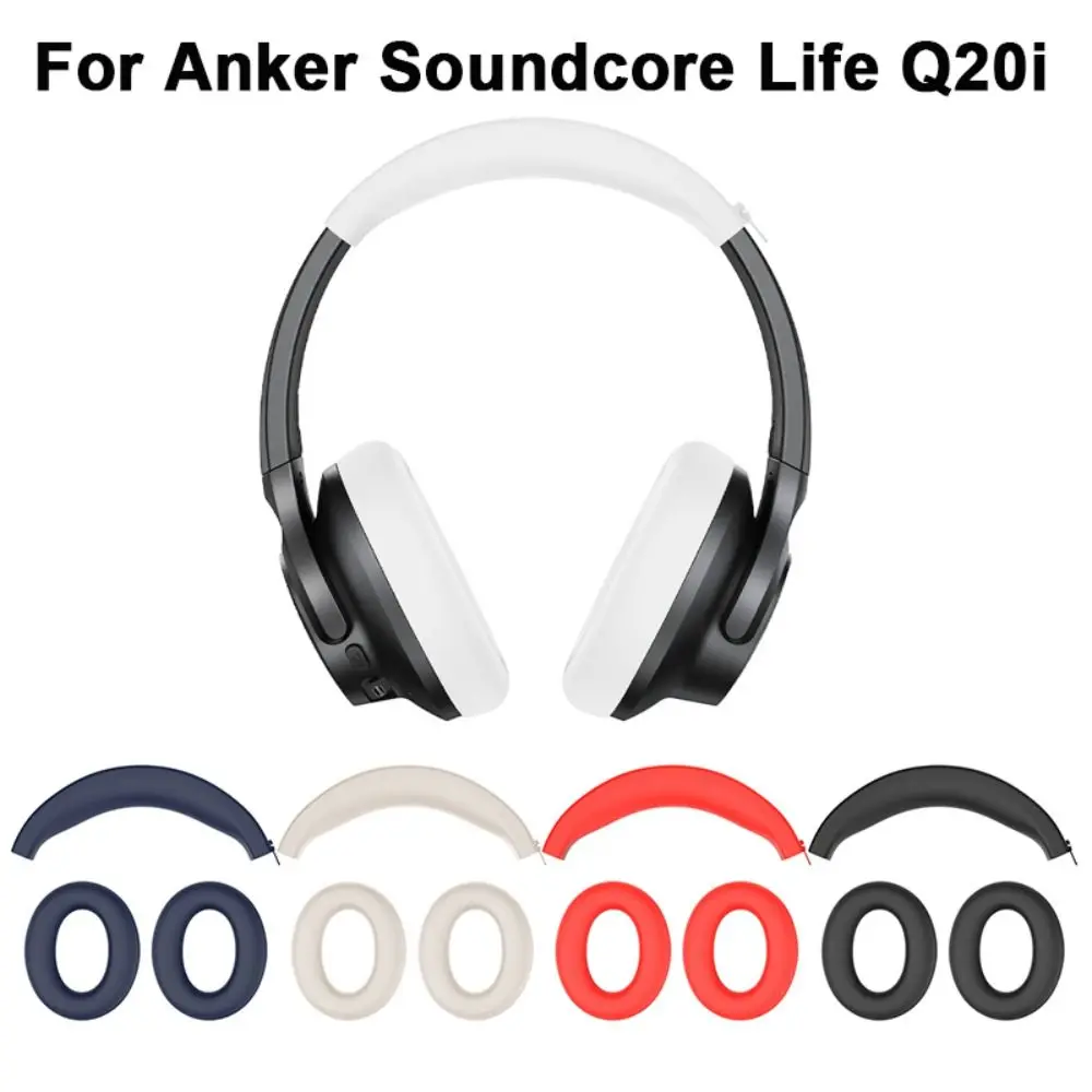 Silicone Ear Pads Cushion Cover Earmuff Headphone Accessories Protective Cover Headset Sleeve for Anker Soundcore Life Q20i