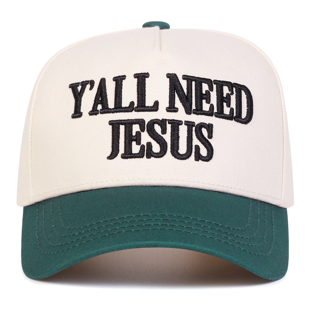 Unisex Y'ALL NEED JESUS Baseballkappen mit Buchstabenstickerei, Frühling und Herbst, für den Außenbereich, verstellbare Freizeithüte, Sonnenschutzhut, Sportkappe – Detail 4