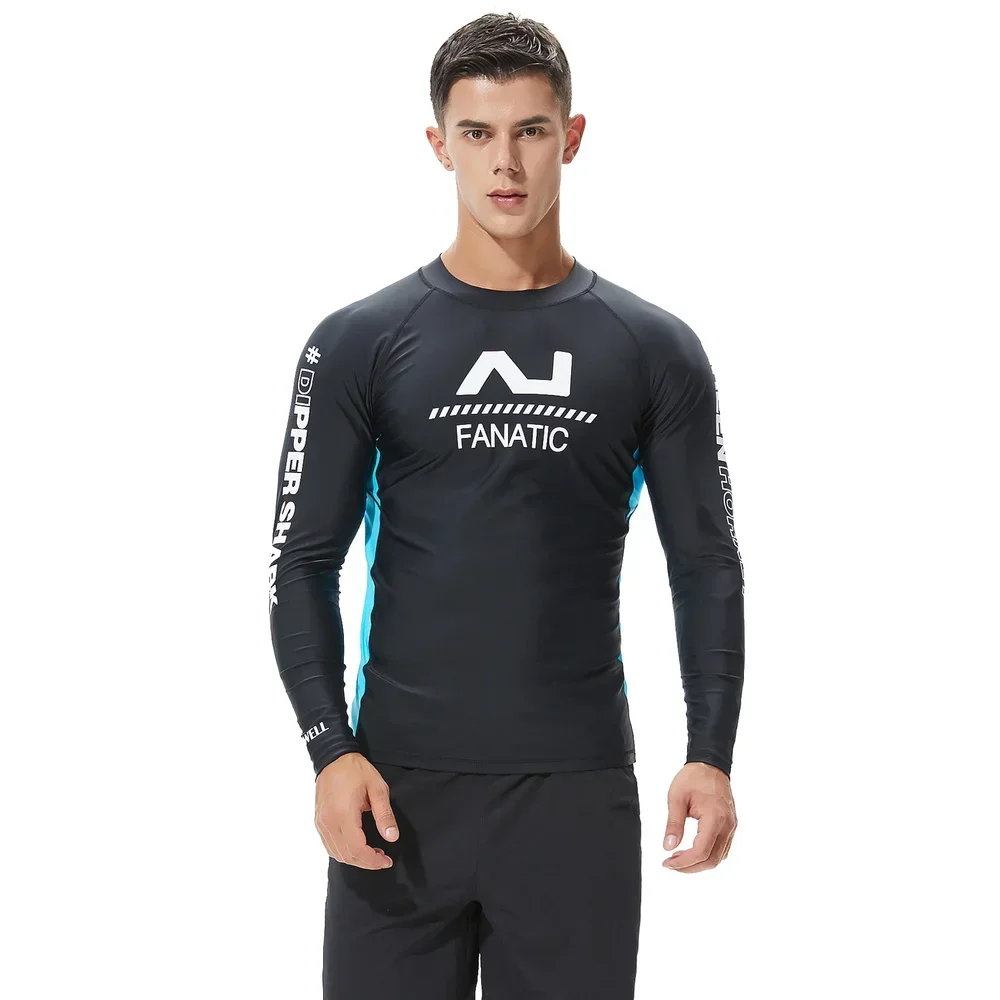 UPF 50+ Swim Sun Shirts Surf Diving Suit Men Compression Tight T-shirt Man Long Sleeve Fitness Training Shirt