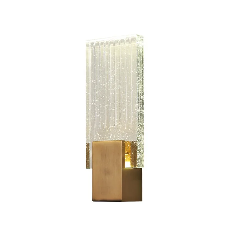 Small modern luxury crystal wall mounted lighting brass led hotel reading beside art decor wall lamp copper sconce headlights 6