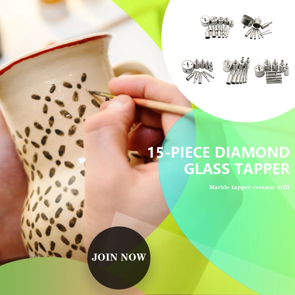 Drill Bit Set Diamond Coated Marble Glass Ceramic Porcelain Tile Granite Stone Bottles Hole Saw Cutter Power Construction Tool