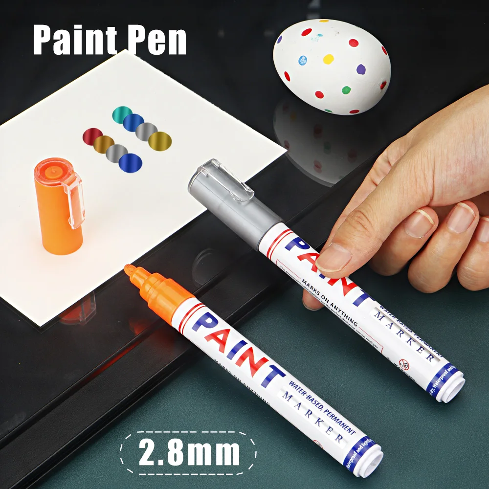 Vibrant Waterproof Permanent Paint Marker Pen - 12 Color Set