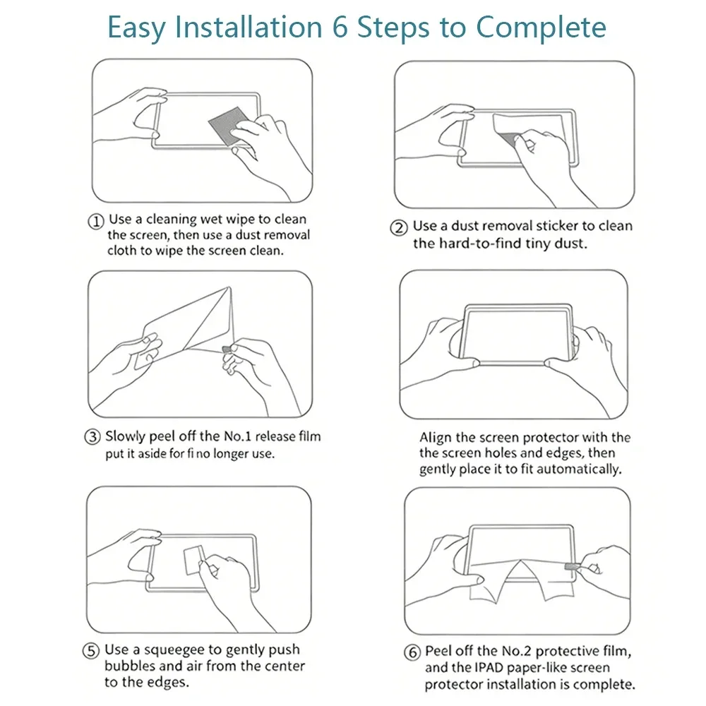 Matte Finish Screen Protector Film Set for Tablets - Enhanced Writing Experience