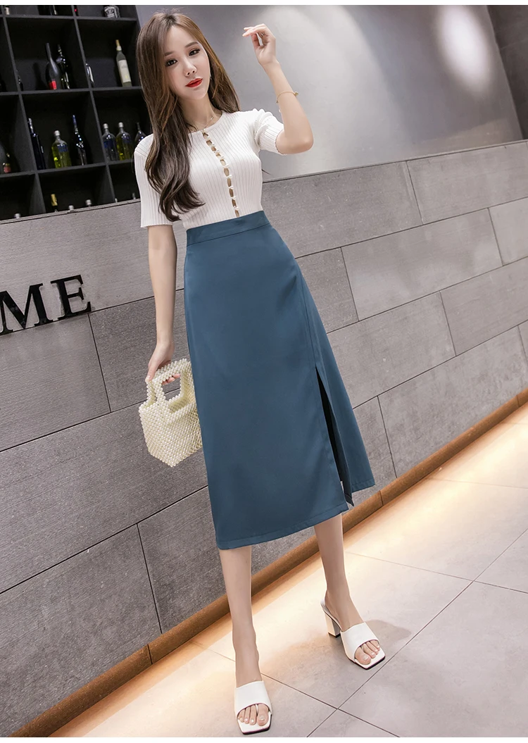 Women Elegant A-line Skirts New Arrival 2022 Fashion Korean Style Solid Color All-match Office Lady High Waist Long Skirt W1023 slazenger skort