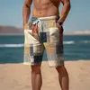 2024 Summer Hawaiian Beach Shorts Holiday Casual Colorful Plaid Print Sportswear Quick Drying Trunks Ice Shorts Hawaii Swimsuit 1