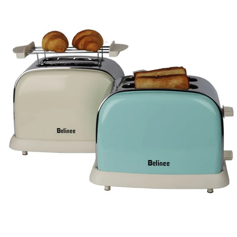 High appearance household toaster 6-stage baking toaster toast slice stainless steel body small retro Tu driver