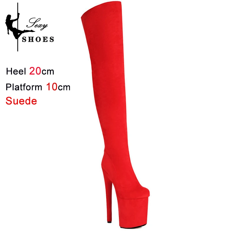 New Sexy 20cm Super Heels Over-the-Knee Thigh High Boot Autumn Club Nightclub Shoes Platform Women's Long Boots Pole Dance Shoes