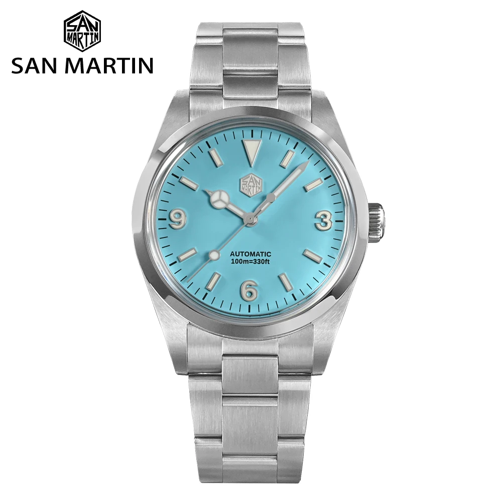 San Martin New Men Watch V2 V3 Fashion Sport 39Mm Explore Series Luxury Automatic Meccanico Zaffiro Impermeabile 100M Bgw9