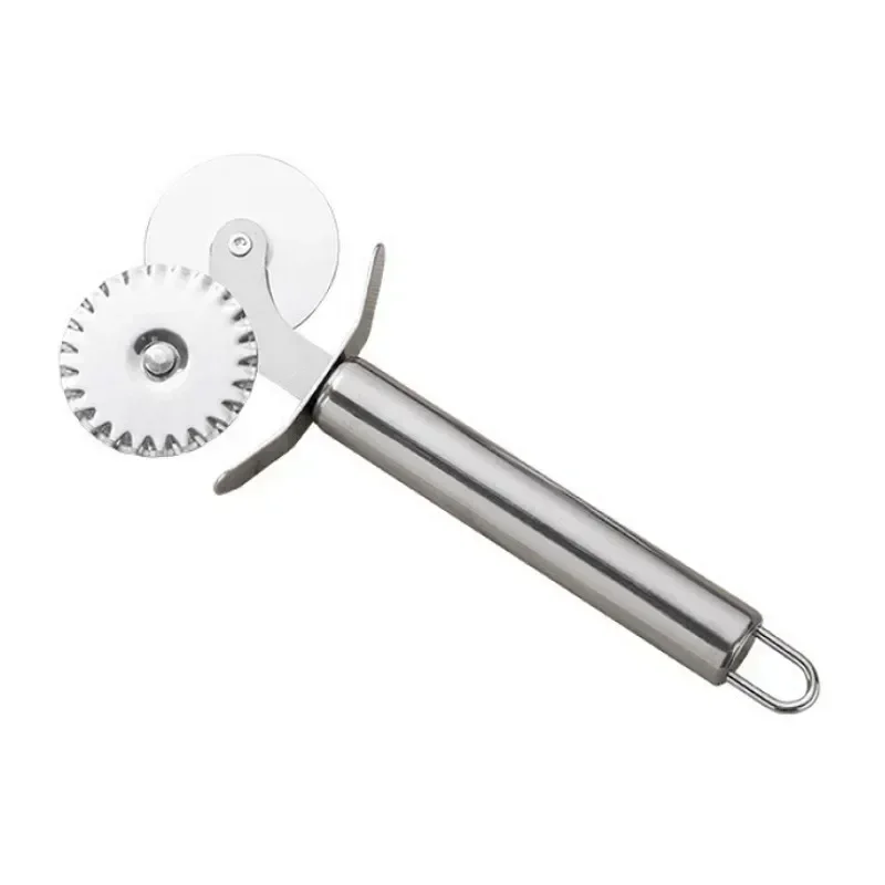 New Household Stainless Steel Roller Pizza Knife Quick Cutting Tool for Baking Pancakes and Pastries Four Styles To Choose From