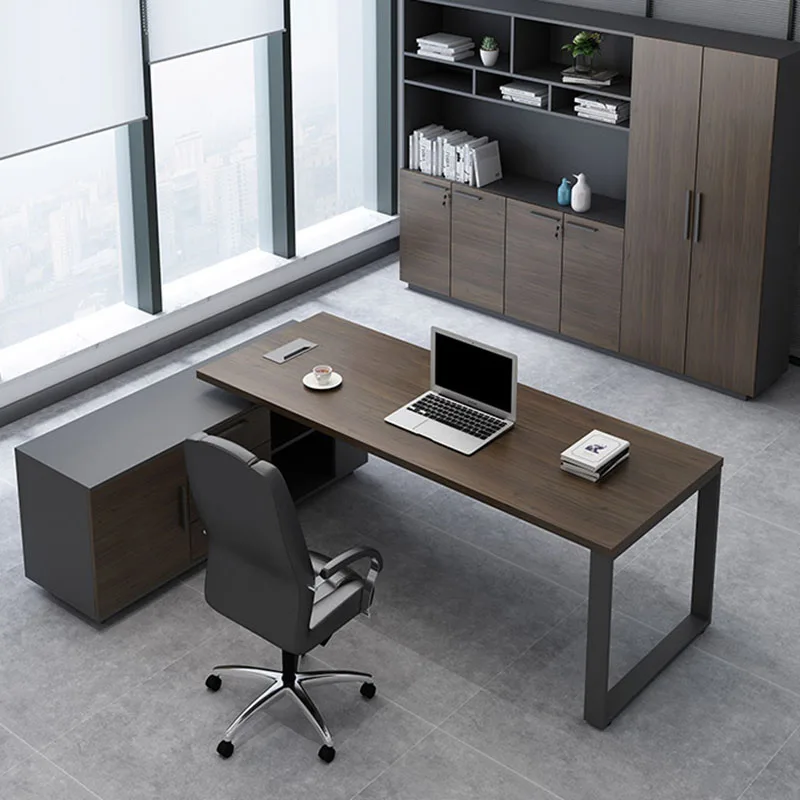 Corner Long Office Desk Reception Shelf European Metal Computer Desks Supplies Laptop Escritorios De Ordenador Modern Furniture transparent desktop storage box wall shelf pen holder kawaii accessories school supplies japanese stationery case creative mark