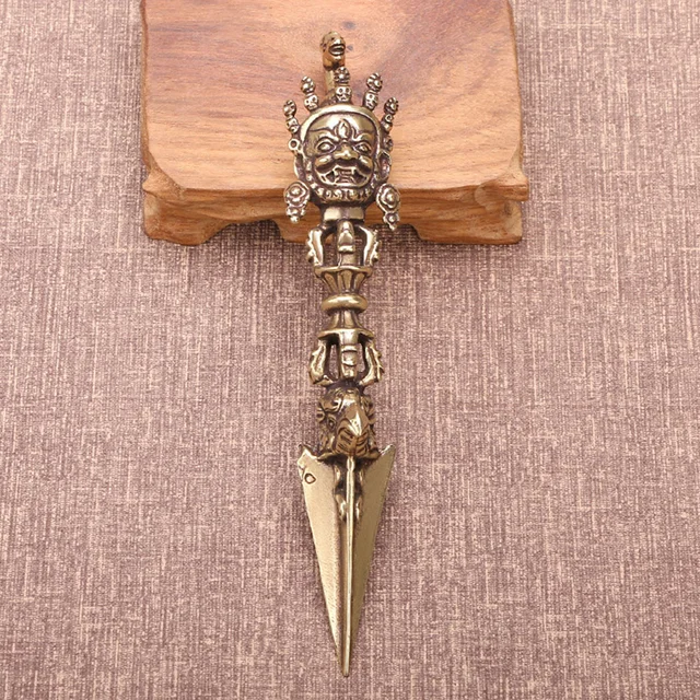 Vajra Tibeti Mozgó Sárgaréz Amulet Buddhizmus Phurba Dísz Shui Feng Szobor Dorje Meditáció Kabalája Kézműves Dharma Díszek Varázsa - Image 2