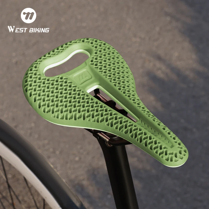 Enhanced Bicycle Saddle - 3D Honeycomb Hollow Design, Breathable & Comfortable with Shock Absorption for All-Terrain Riding