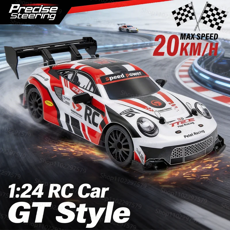 전문가용 RC 드리프트카 4륜구동 2.4G 무선 조종 1:24 스케일 교체 가능 타이어 LED 조명 포함 수집용 모델 레이싱카 장난감