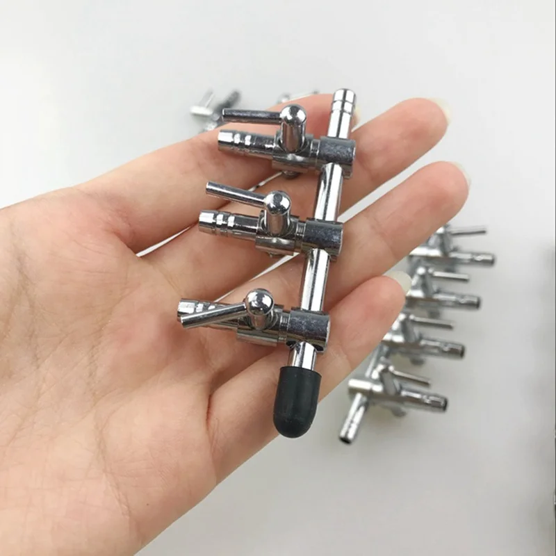 1 2 3 4 5 Way Aquarium Air Splitter Valve Fish Tank Air Pump Flow Splitter Distributor Pump Valve Tap Lever Control Switch Valve 5