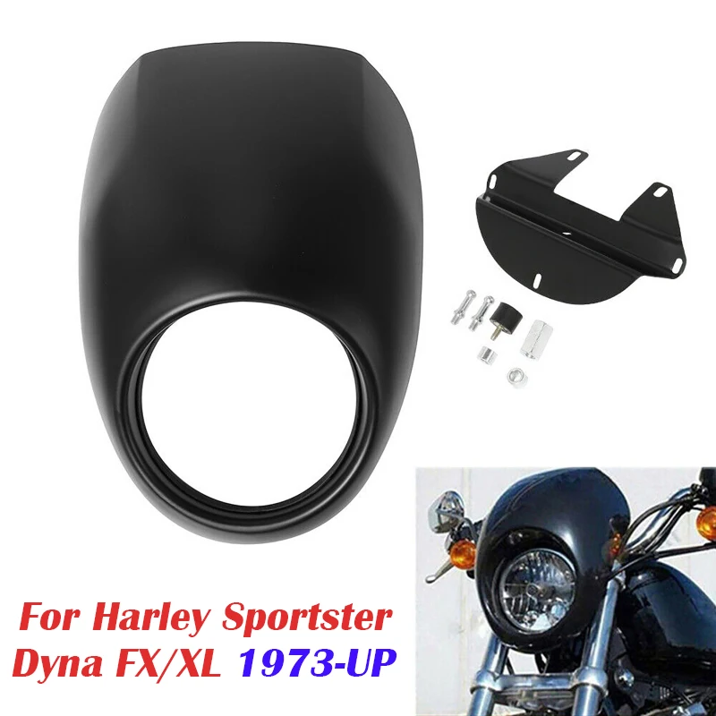 

1PC Motorcycle Headlight Fairing Mask Motorbike Windshield Cover for Harley Sportster Dyna FX/XL 1973-up