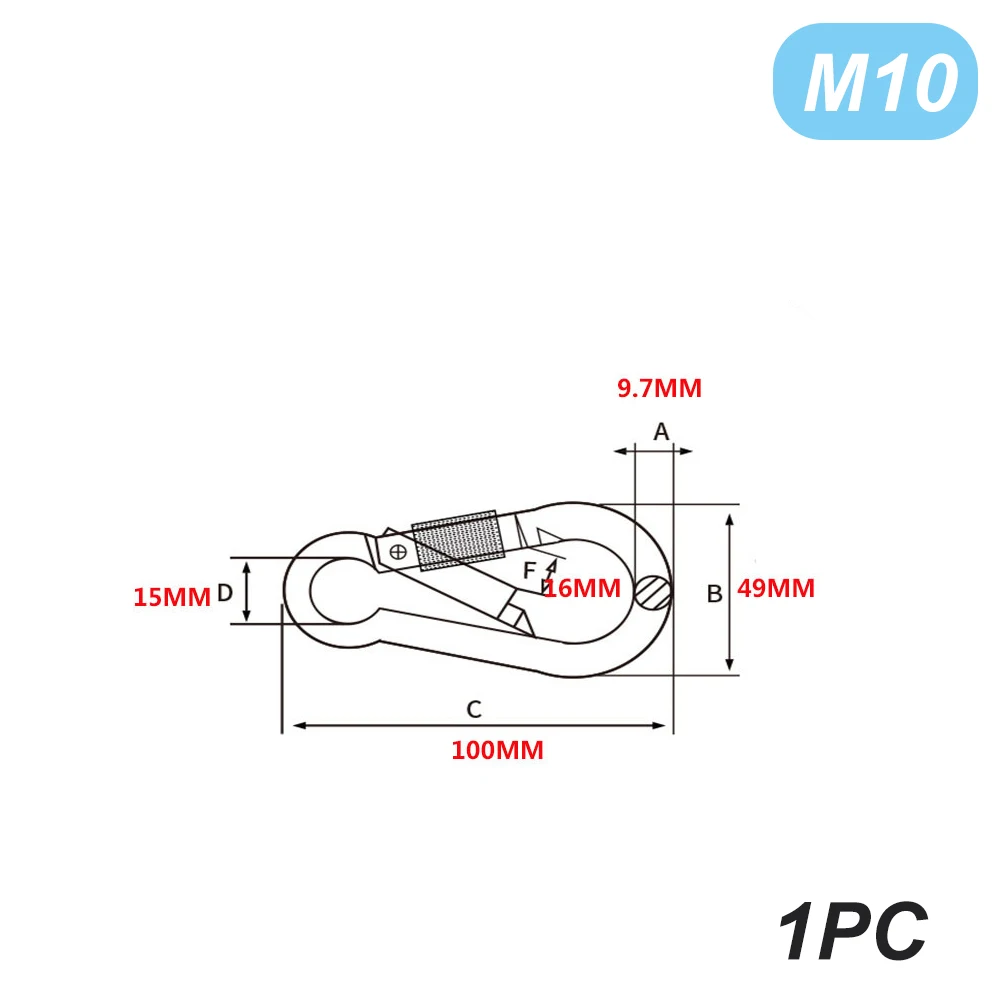 Durable Stainless Steel Locking Carabiners - Heavy Duty Clip for Camping and Outdoor Activities