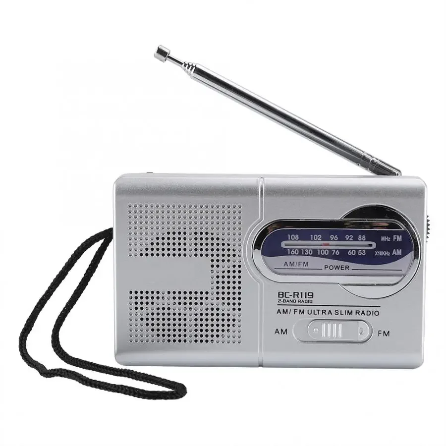AM/FM Old Fashion Radio Multi-function Mini Pocket AM/FM BC-R119 Radio Speaker Receiver Telescopic Antenna radio receiver
