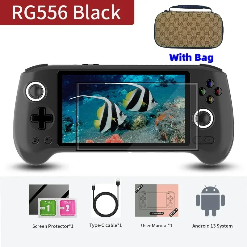Anbernic-ハンドヘルドゲームコンソールrg556,Android 13, 5.48インチ