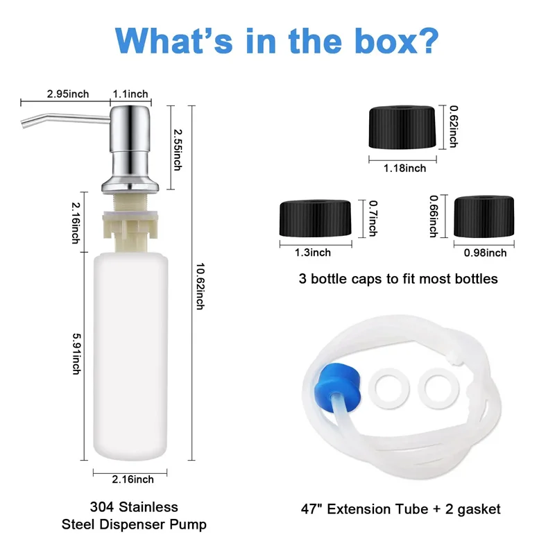 500ML Liquid Soap Bottle Sink Mount Stainless Steel Hand Pressure Soap Dispenser Bottle Kitchen Sink Liquid Soap Dispenser Pum 6