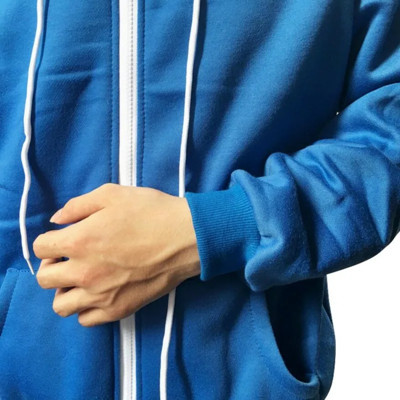 2023 New Casual Hoodies Sweatshirts Sans Undertale Hoodies Cosplay Blue Zipper Jacket Coat Tops Cosplay Costume Halloween Unisex