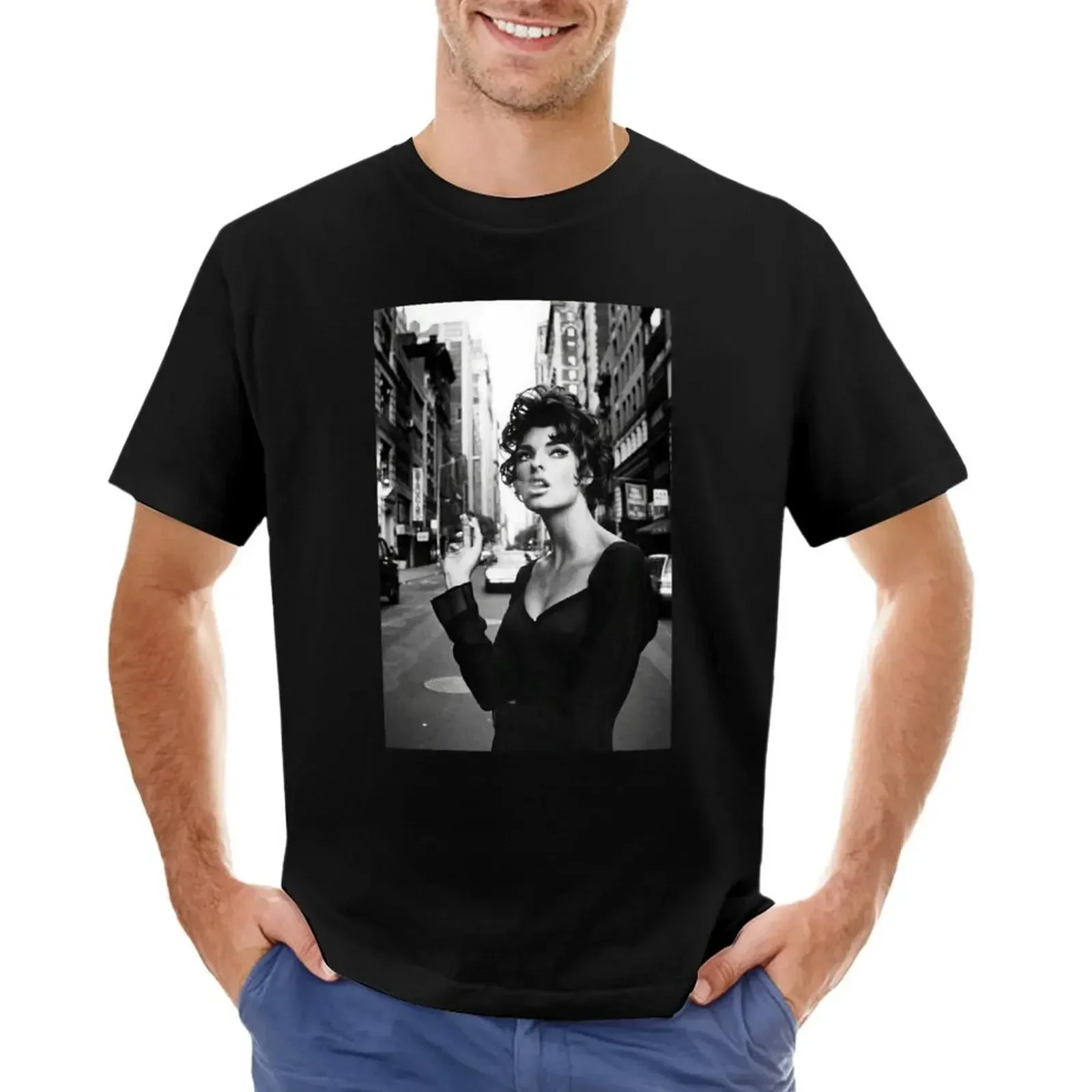 

Smoking Girl In Street T-shirt hippie clothes quick-drying funnys T-shirts for men cotton
