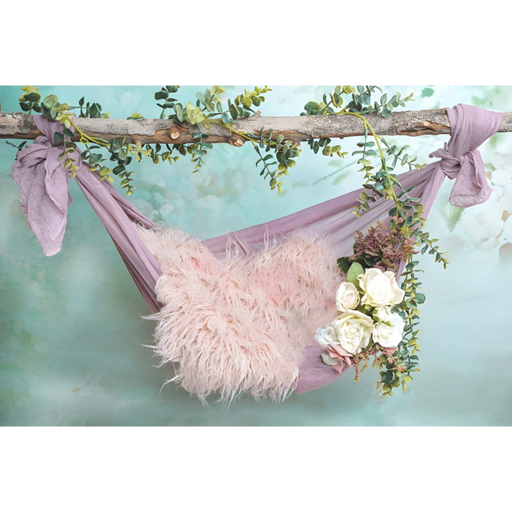 Newborn Portrait Backdrop Photo Shoot Floral Swing Birthday Artistic Background Sweet Little Baby Photography Background