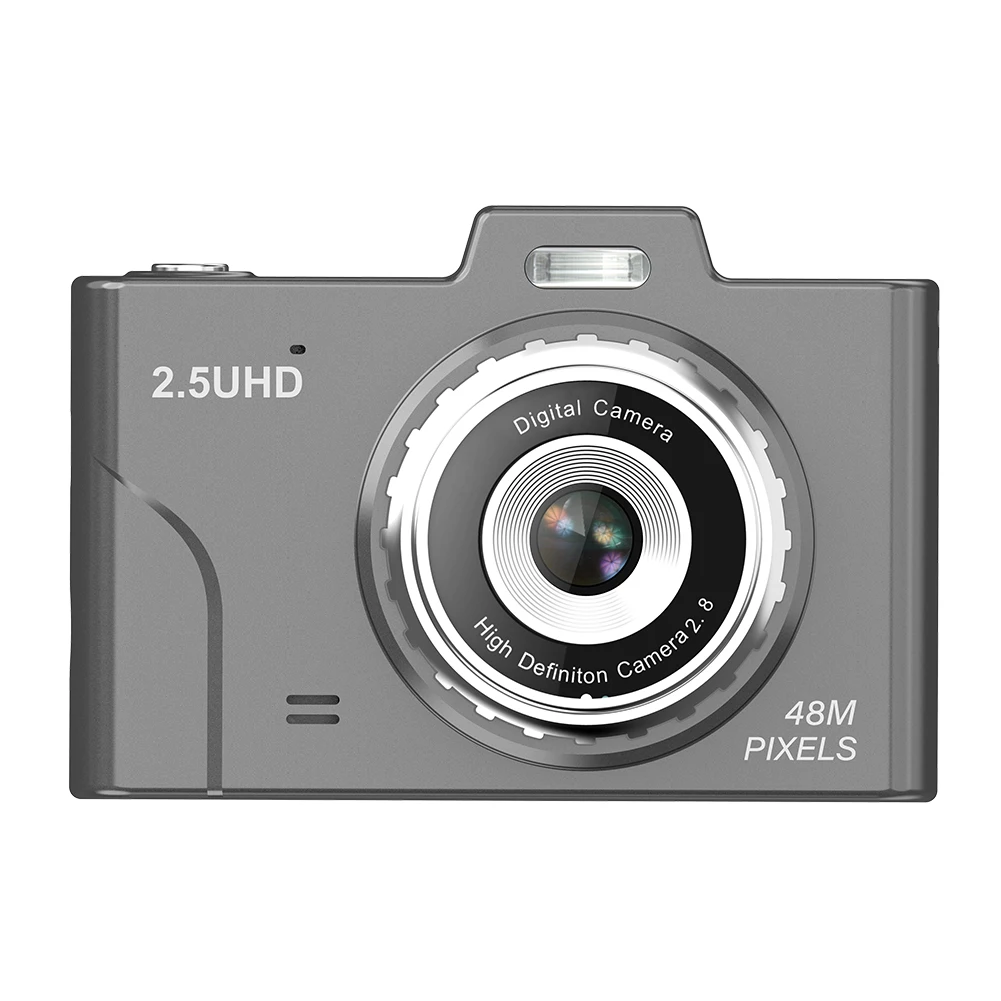 HD1080P 48MP 디지털 CCD 카메라, 듀얼 렌즈 디스플레이, 브이로그 카메라, 2.8 인치 스크린, 귀여운 카메라 장난감, 어린이 청소년용 2.5K