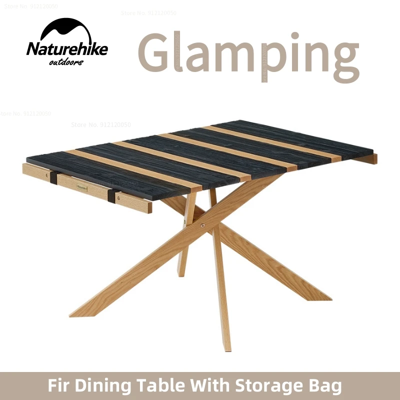

Naturehike Outdoor Dinner Table Camping Picnic BBQ Wooden Table Portable Picnic Quickly Open Table North American Oak Furniture