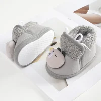 Kids Baby Shoes Boy Girl Booties Winter Warm Cartoon Animal Toddler Prewalkers Cotton Soft Anti-Slip Infant Newborn Crib Shoes 4