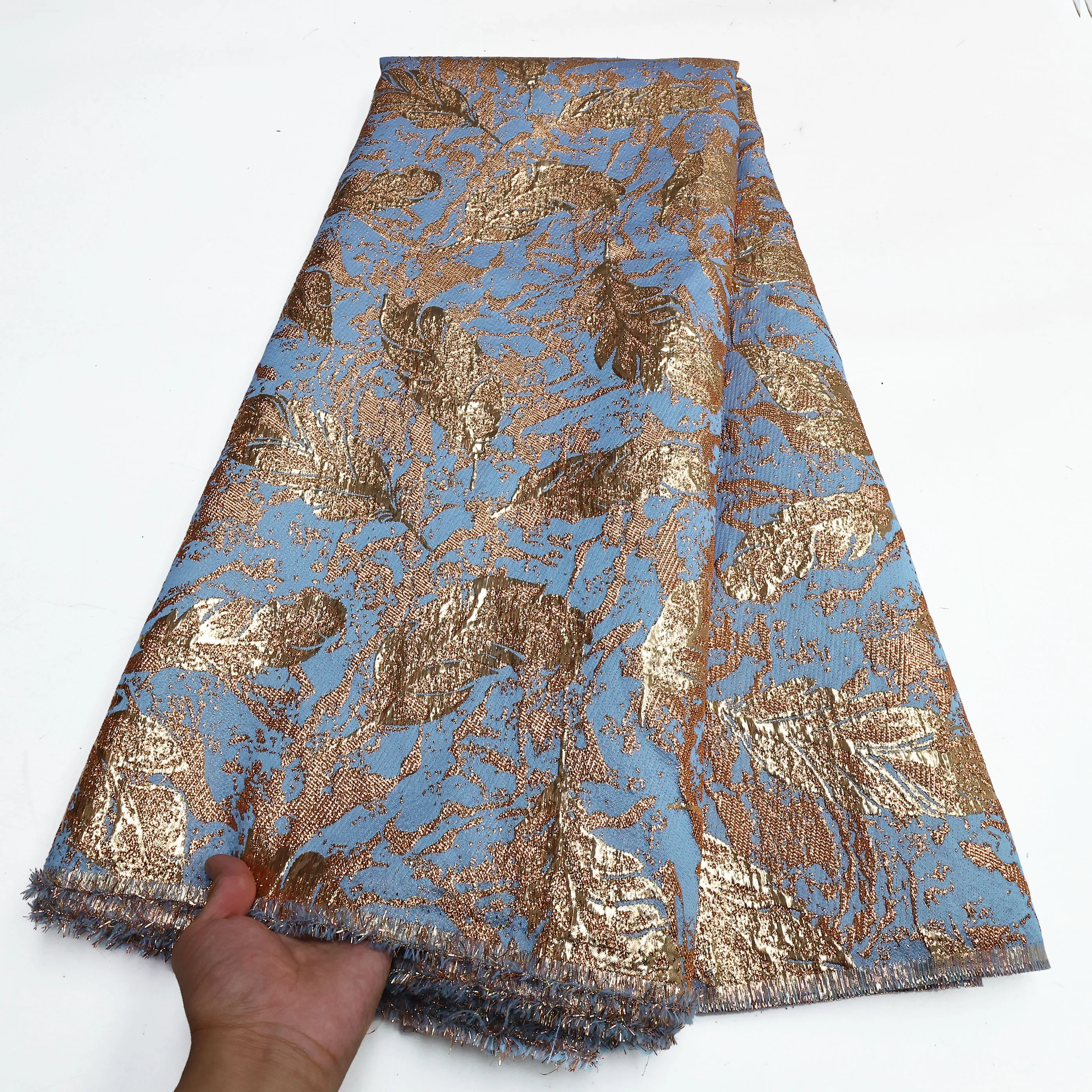 

XIYA Nigerian Brocade Jacquard Organza Fabric 2023 High Quality African French Satin Net Lace for Wedding Party Dress Damask