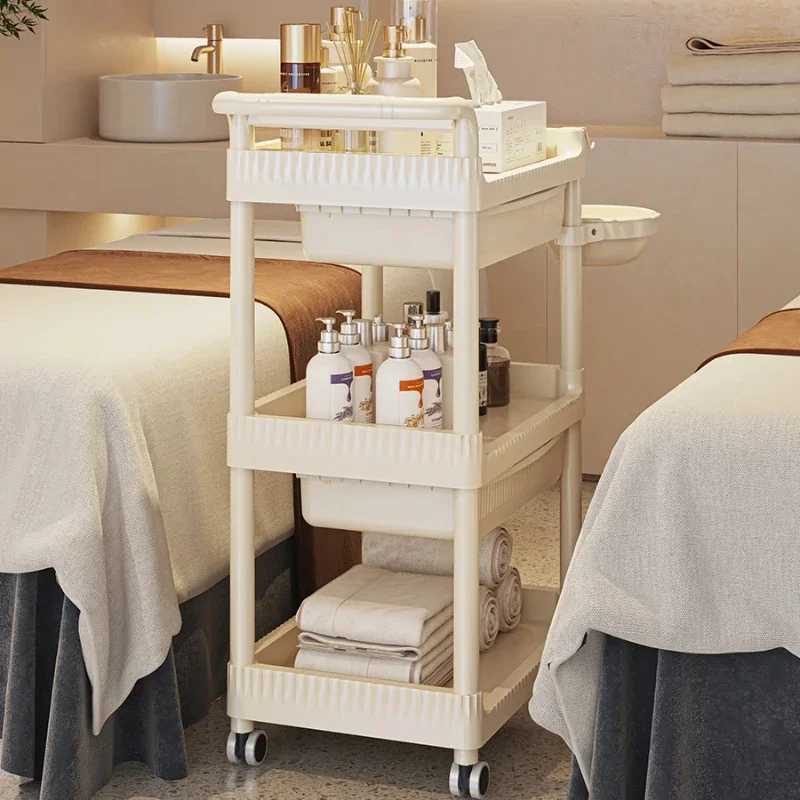 Rolling Beauty Salon Trolley Barber Tool Storage Cart Multi-Purpose Removable Esthetician Organizer Salon Furniture