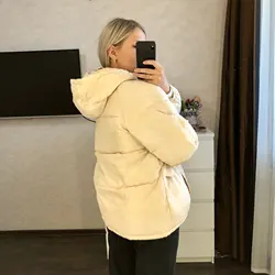 Purple Puffer Bubble Hooded Harajuku Clothes Loose Winter Coat Women Jacket Parkas Thick 2022 Autumn Black Oversized