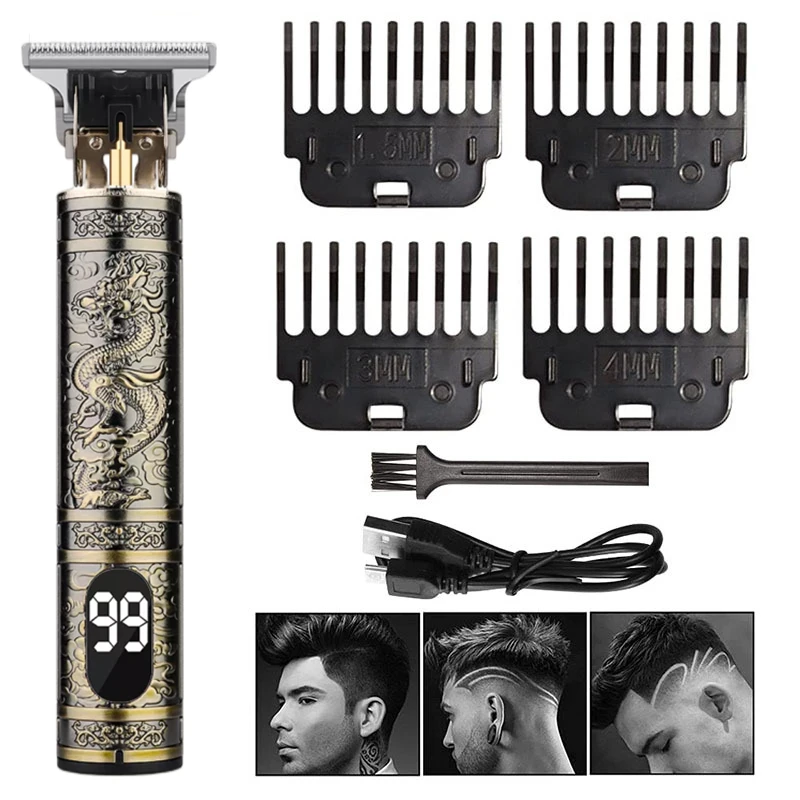 T9 Hair Trimmer Large Capacity Battery Power Display Clipper Hair Cutting Machine Rozumna Fork Men\'s Shaving Machine Barber Clip