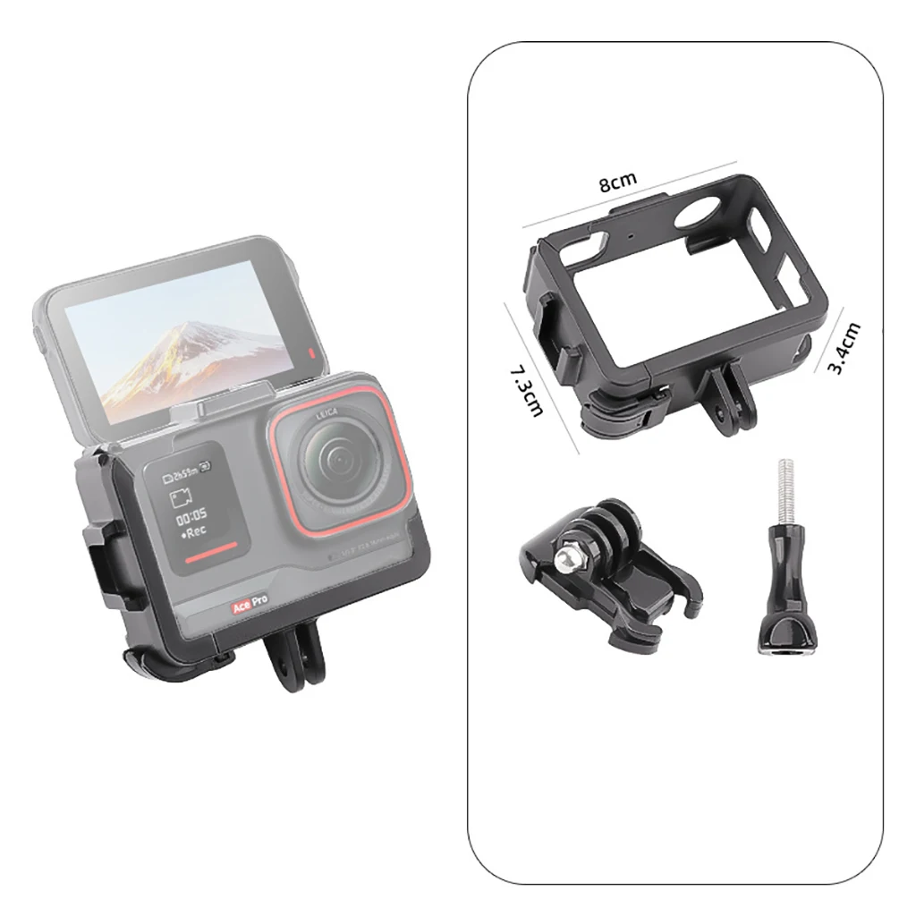 Für insta360 ace/ace pro kunststoff rahmen käfig erweiterungs adapter mit kalt schuh halterung schutz gehäuse gehäuse schrauben basis halterung