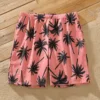 PatPat Family Matching Swimsuit All Over Coconut Tree Print Pink Swim Trunks Shorts and Spaghetti Strap One-Piece Swimsuit 6