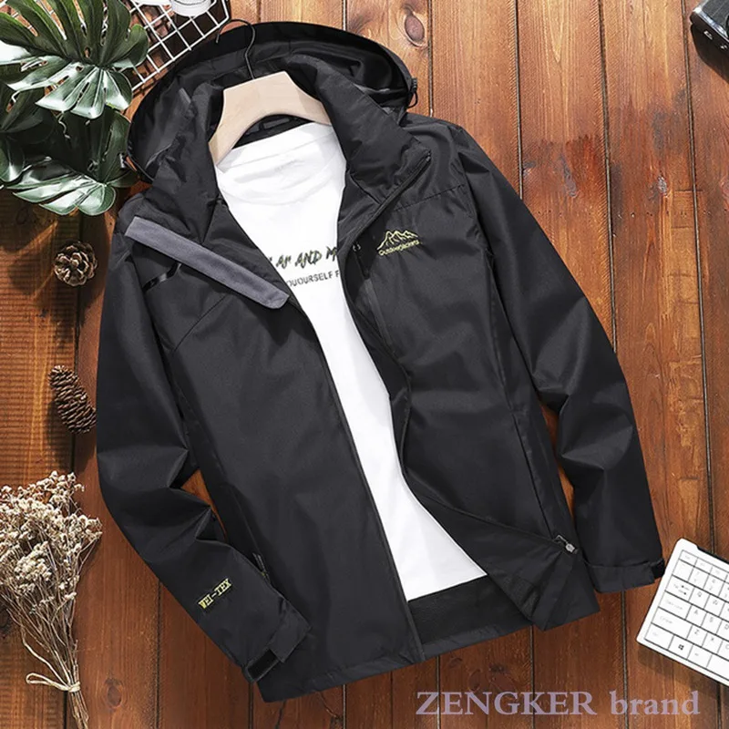 Thin Section  Outdoor Men's Plus Size Mountaineering Clothes Assault Waterproof Windproof Large Size Single Jacket 6XL 7XL 8XL 4
