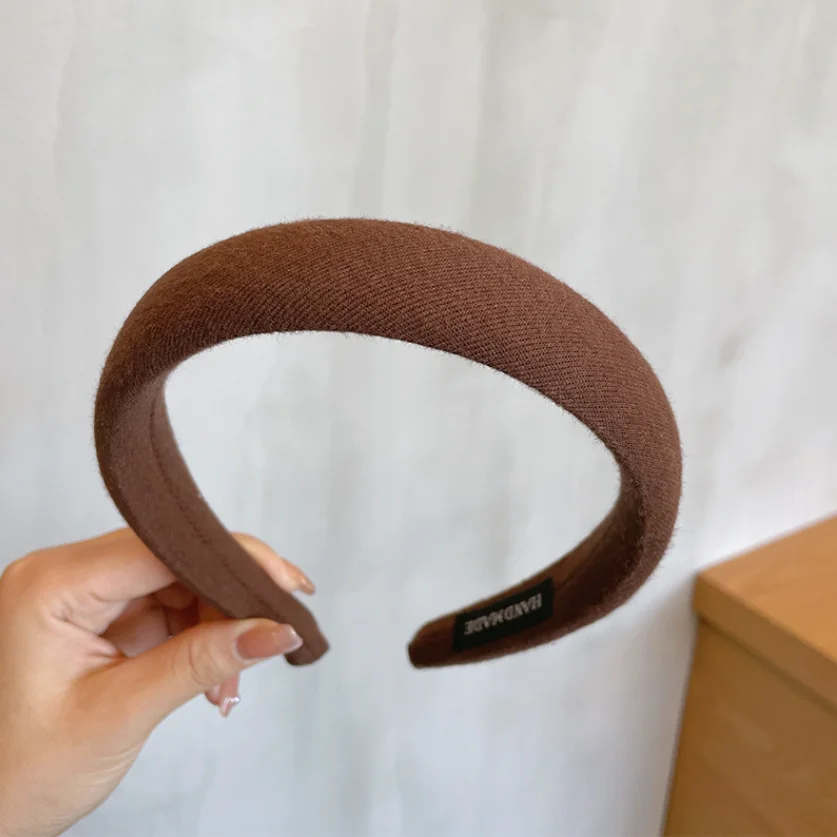 Einfarbig Dicken Schwamm Haarband frauen Mädchen Elegante Kopf Band Make-Up Gesicht Waschen Haar Hoop Mode Haar Zubehör Großhandel – Detail 7