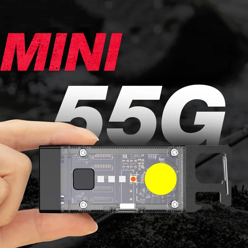 태양열 미니 LED 손전등 키체인, USB 충전식 COB 작업등, 야간 캠핑용 휴대용 강력한 자기 흡착 램프