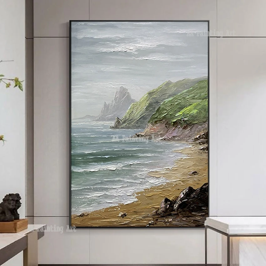 

Палитра с ножом, художественная абстрактная картина маслом на улице, пейзаж, холст, настенное украшение, художественное оформление без рамки для гостиницы, декор для стен и комнат