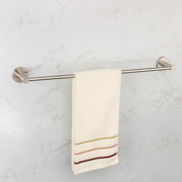 Toallero Plateado, Juego De Barra De Toalla De Acero Inoxidable, Soporte Para Anillos, Accesorios De Baño