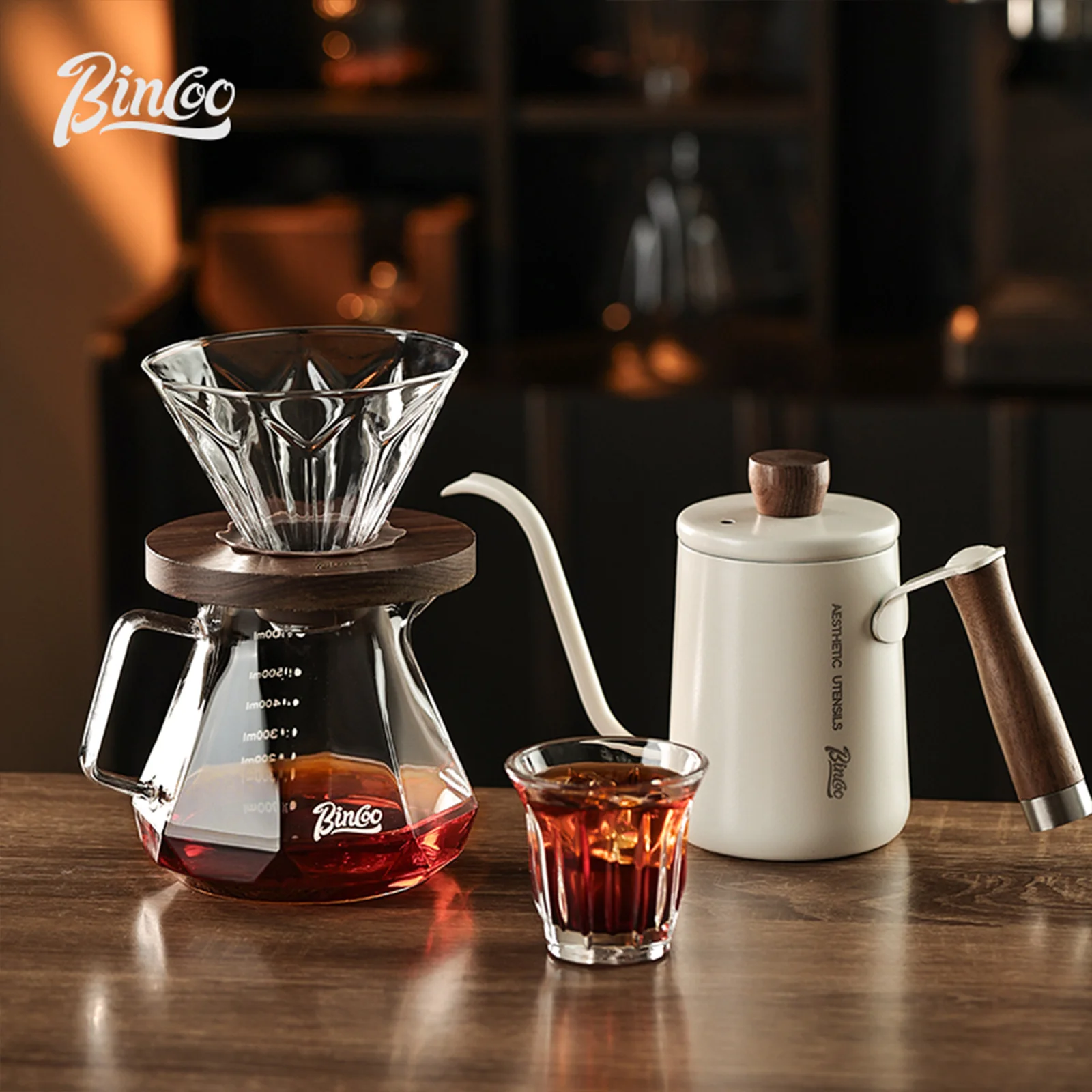 Bincoo 600ml Pour Over Coffee Maker Set - طقم صانع...