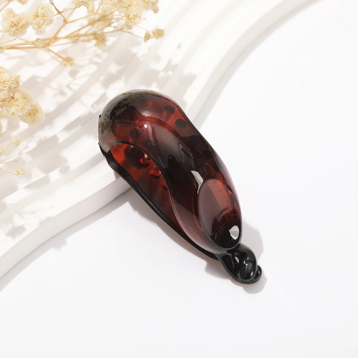 Amber Color Banana Clip Hairpin For Women Ponytail Hair Accessory Simple Summer Korean Hair Clip Toothed Non-slip Hair Clip