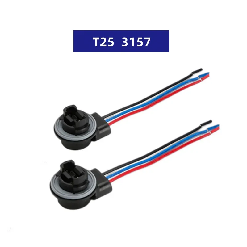 2PCS T25 3156 P27W 3157 P27/7W Female Socket Car Lamp Lights Adapter Extension Connector Plug Bulb Holder LED Socket Adaptor led lamp bulb base light holder lamp holder light bulb socket socket connector plug adapter