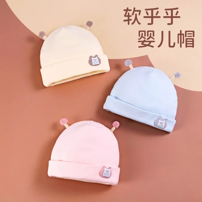 

Новинка, милая Защитная галогенная шапка для новорожденных, из хлопка, без косточек, для мужчин и женщин, для осени и зимы