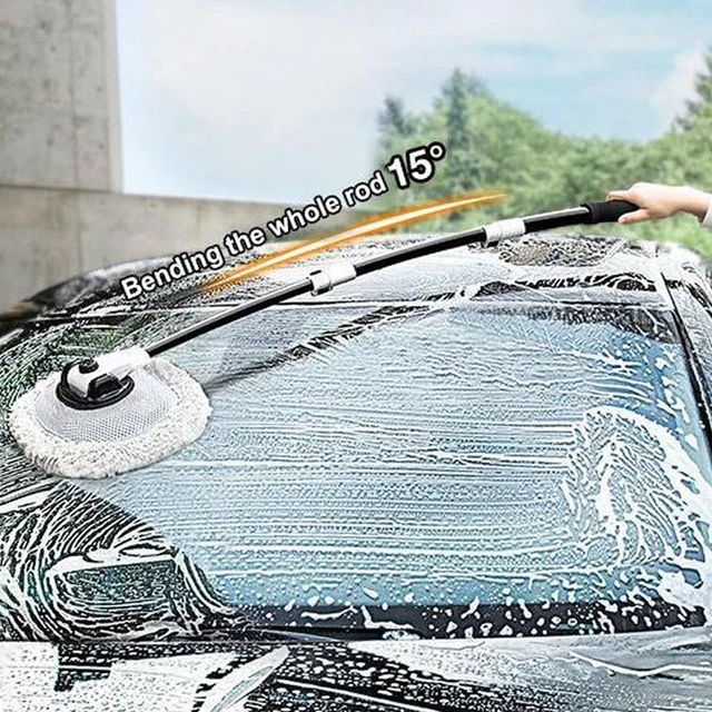 Brosse de nettoyage de voiture, courbée à 15 degrés, Chenille, télescopique, manche Long, serpillière, nouveauté 2022 2